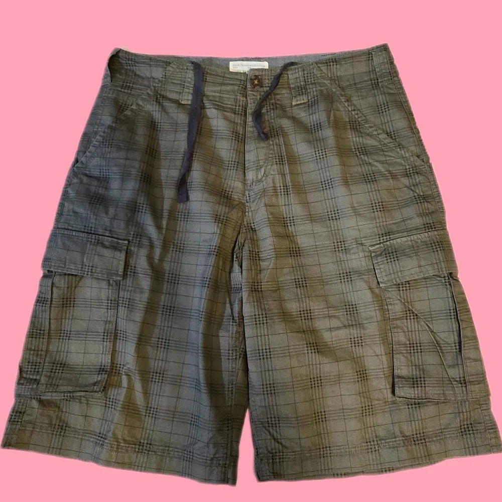 WRK Materials Co. Plaid Cargo Shorts